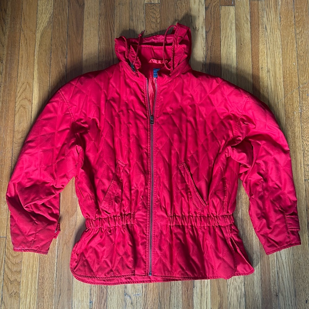 Red Quilted 90’s Retro Jacket